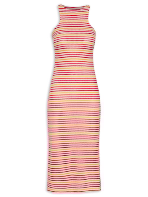 Vestido Midi Tricot Colors – Vermelho