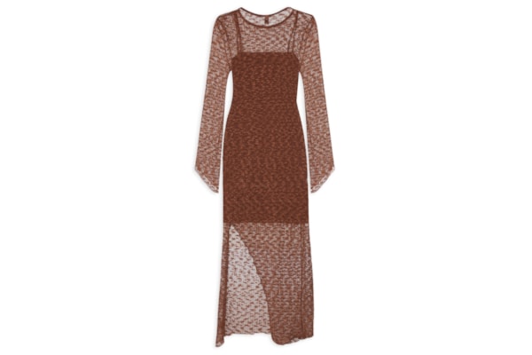 Vestido Midi Tricot - Marrom