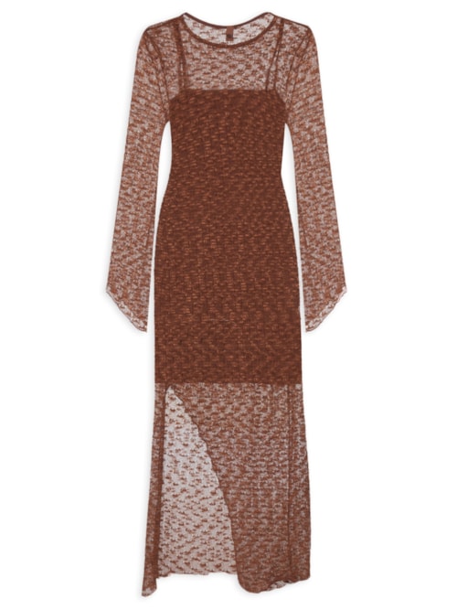Vestido Midi Tricot – Marrom