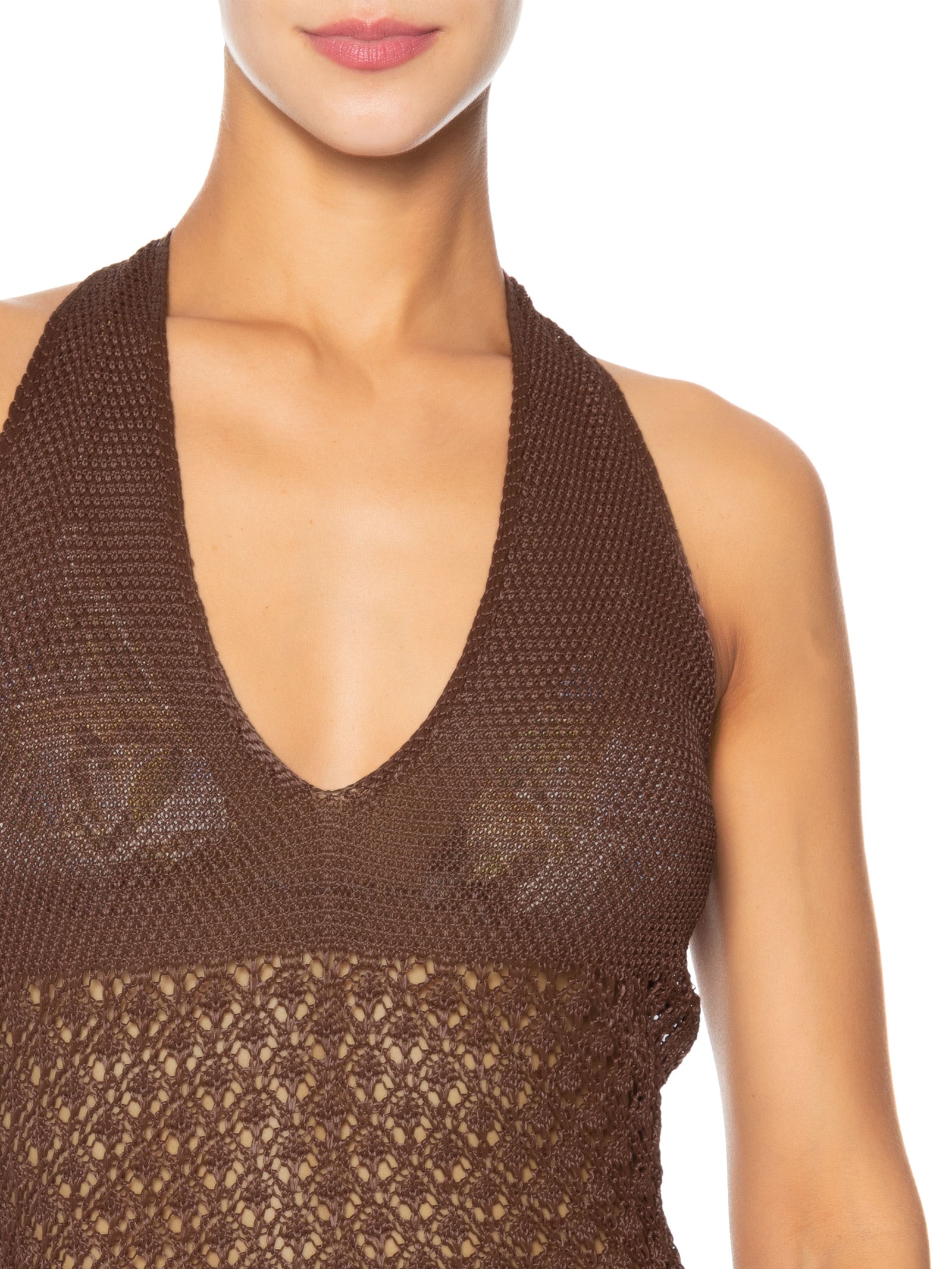 Vestido Midi Tricot Nice Marrom Salinas