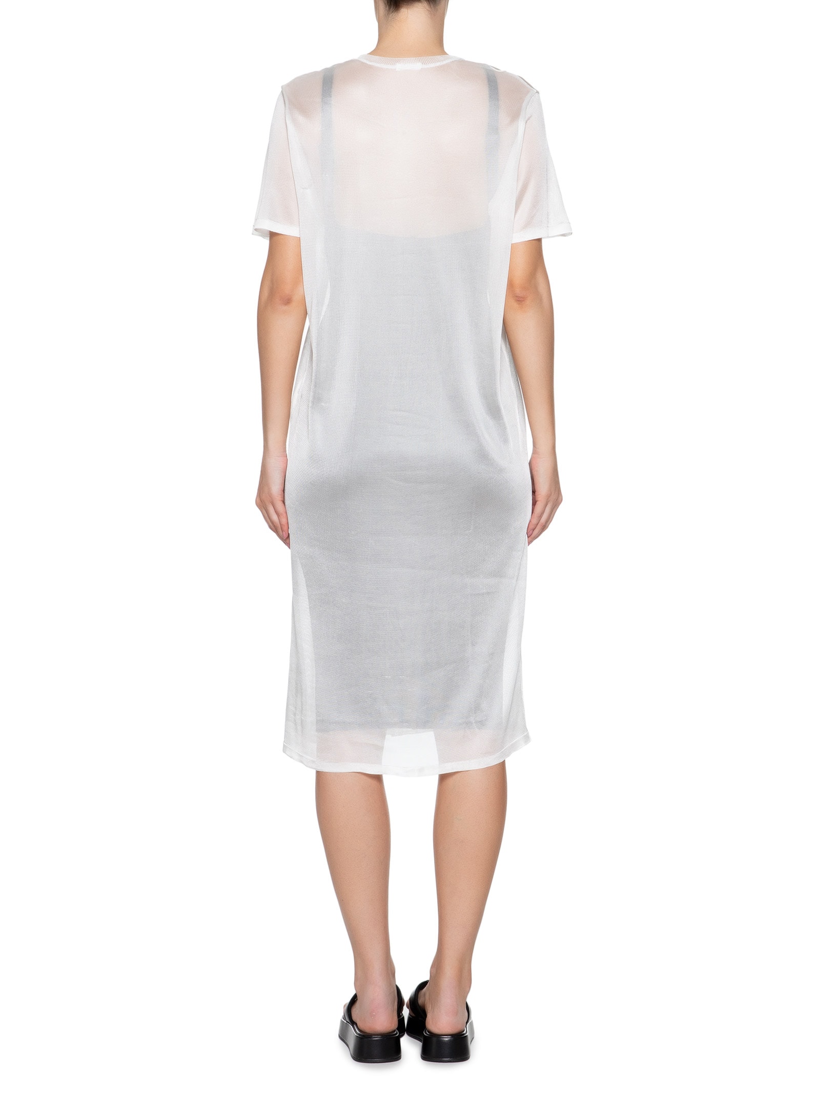 Vestido Midi Tricot Sobreposição Branco Osklen