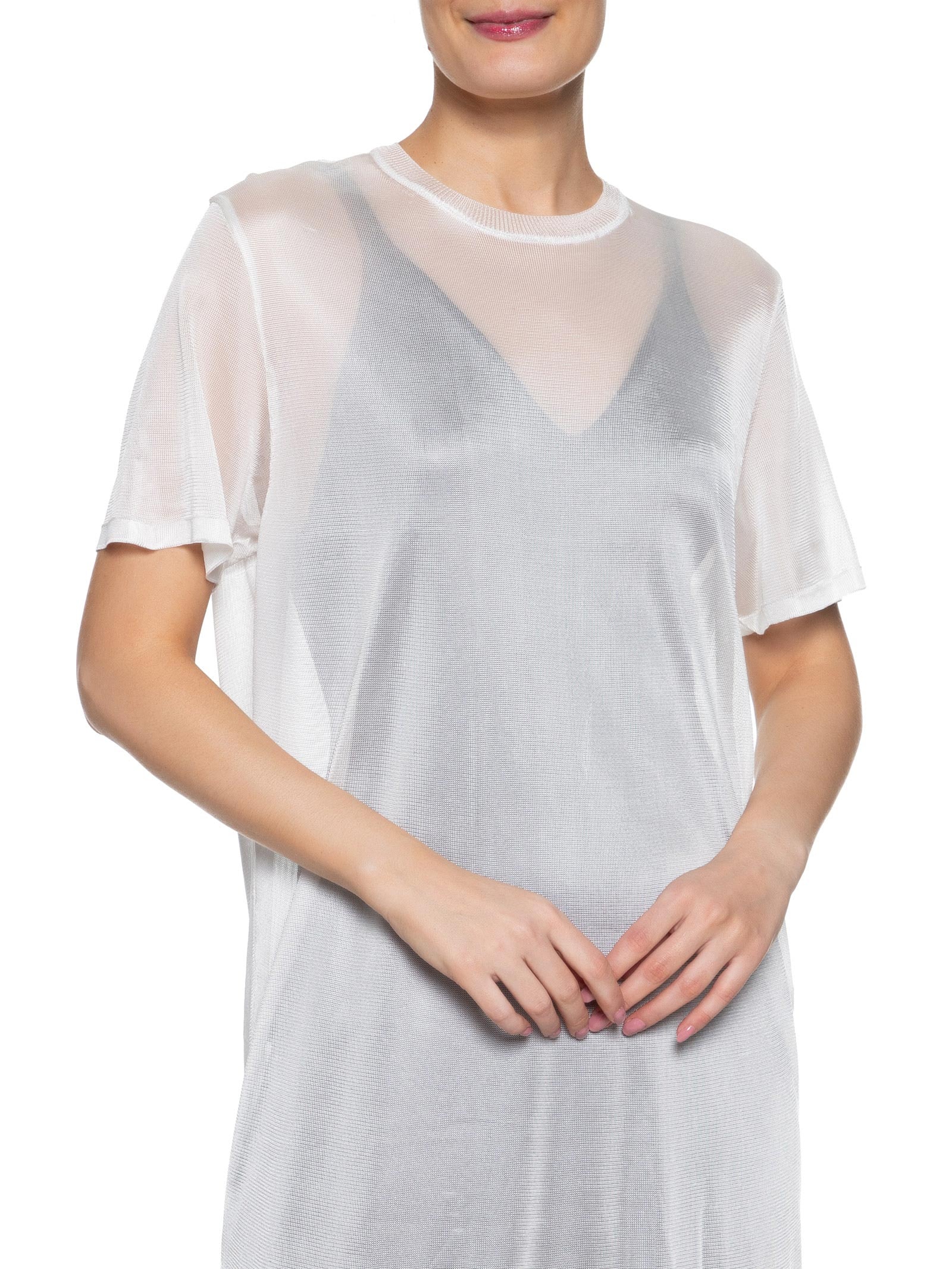 Vestido Midi Tricot Sobreposição Branco Osklen