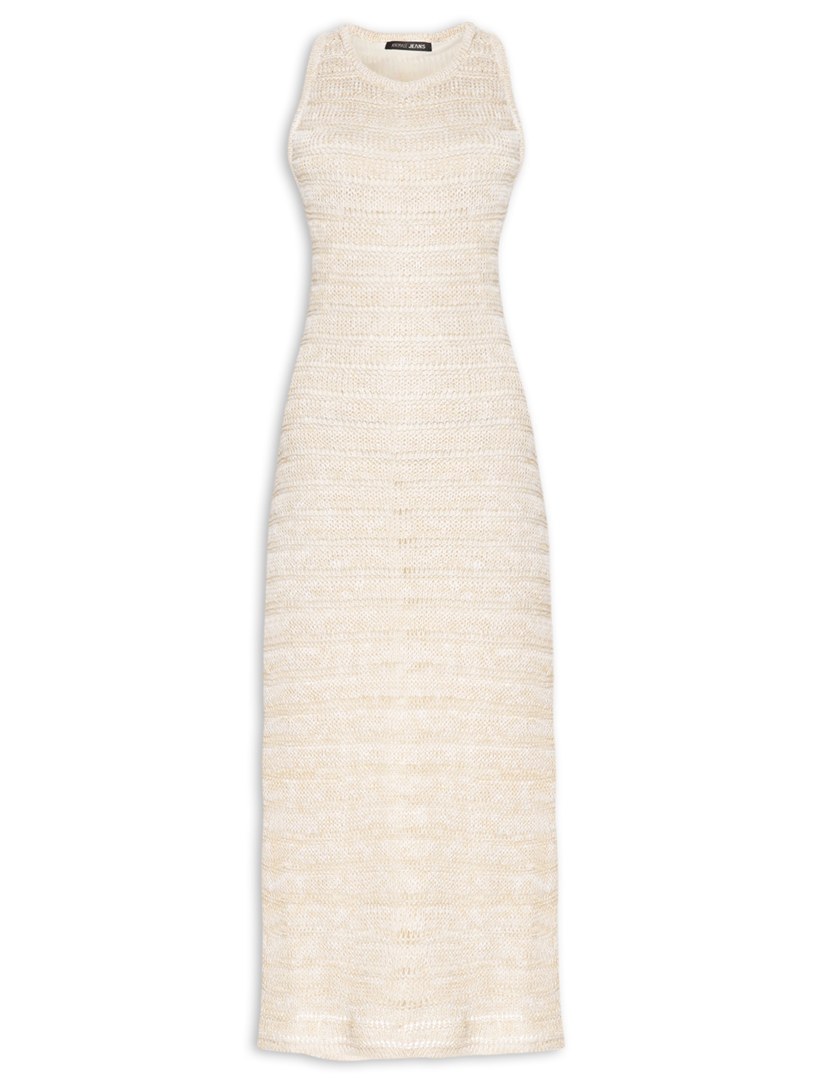Vestido Midi Tricot Transparente Off White Animale Jeans