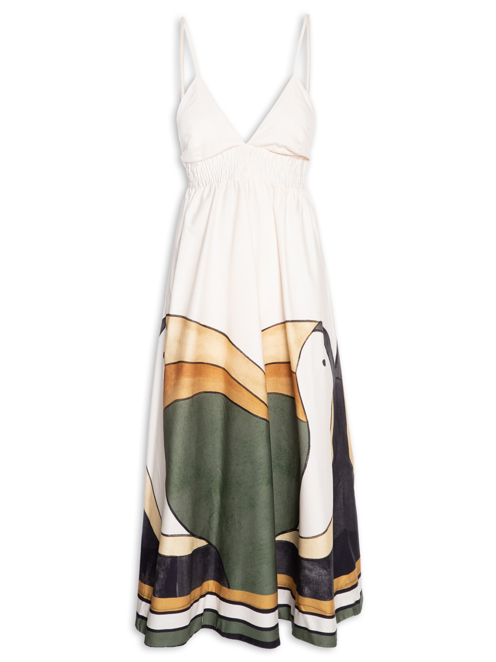 Vestido Midi Tuca Tropical Mini Branco Farm