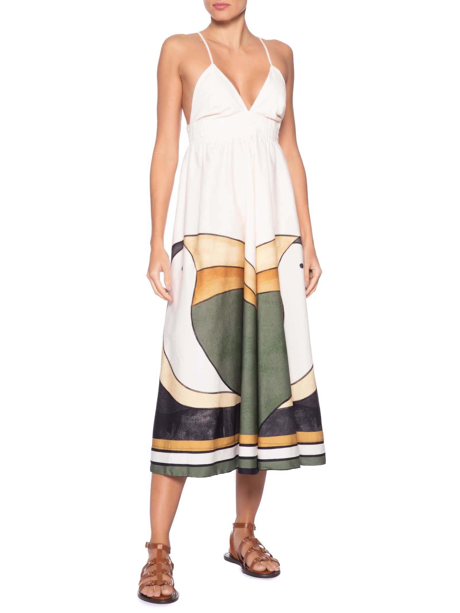Vestido Midi Tuca Tropical Mini Branco Farm