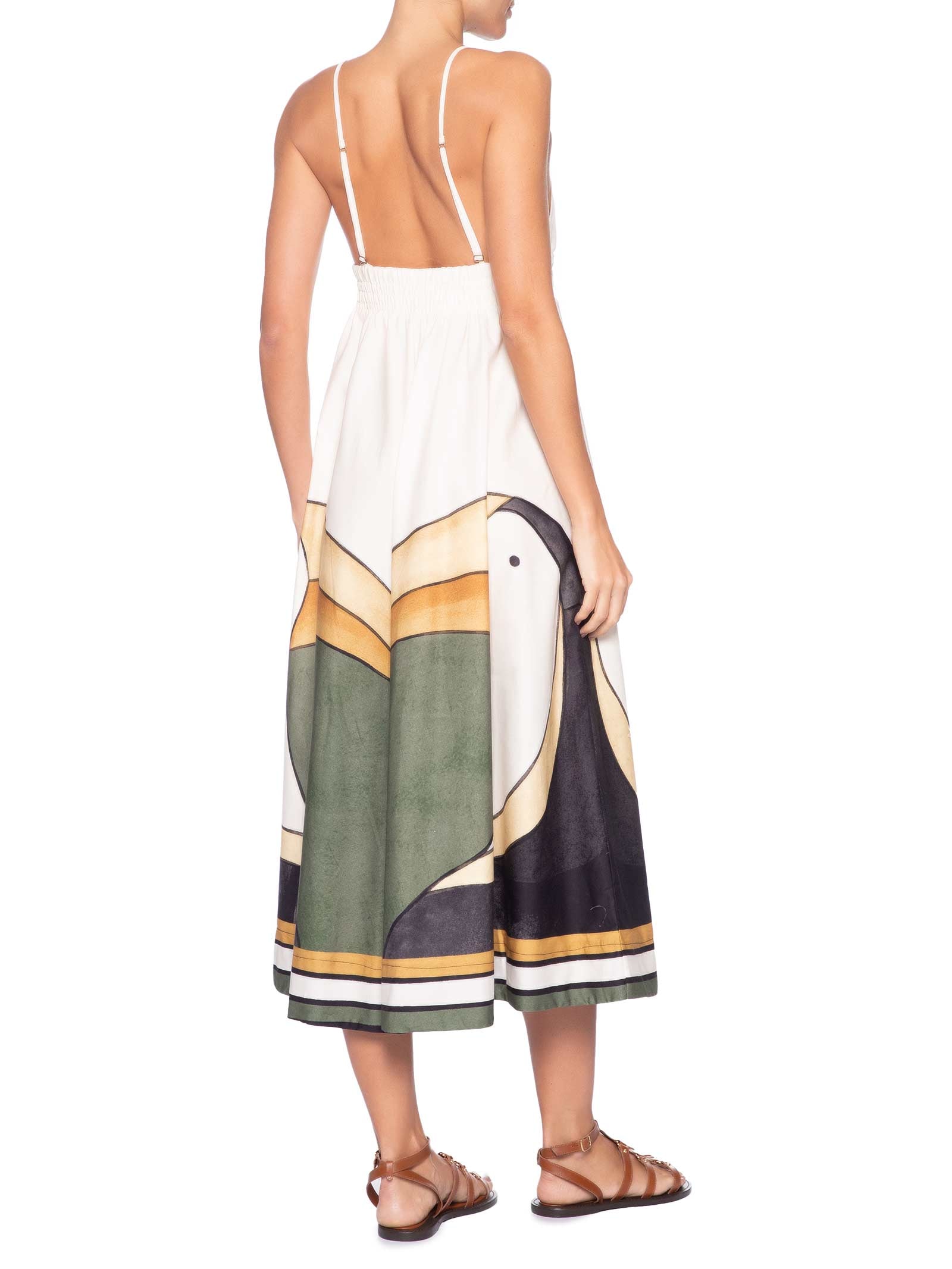 Vestido Midi Tuca Tropical Mini Branco Farm
