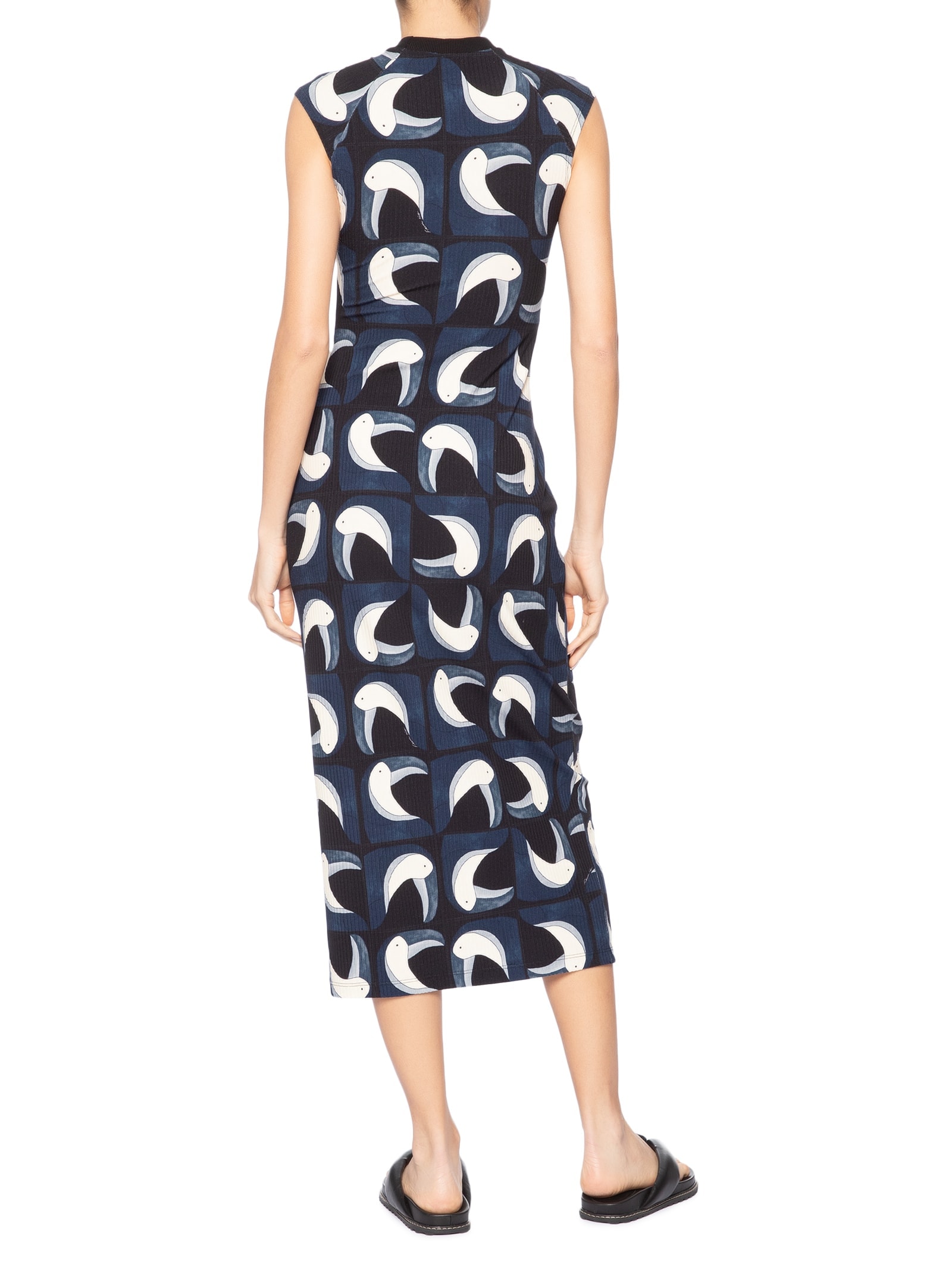 Vestido Midi Tuca Tropical  – Preto Farm