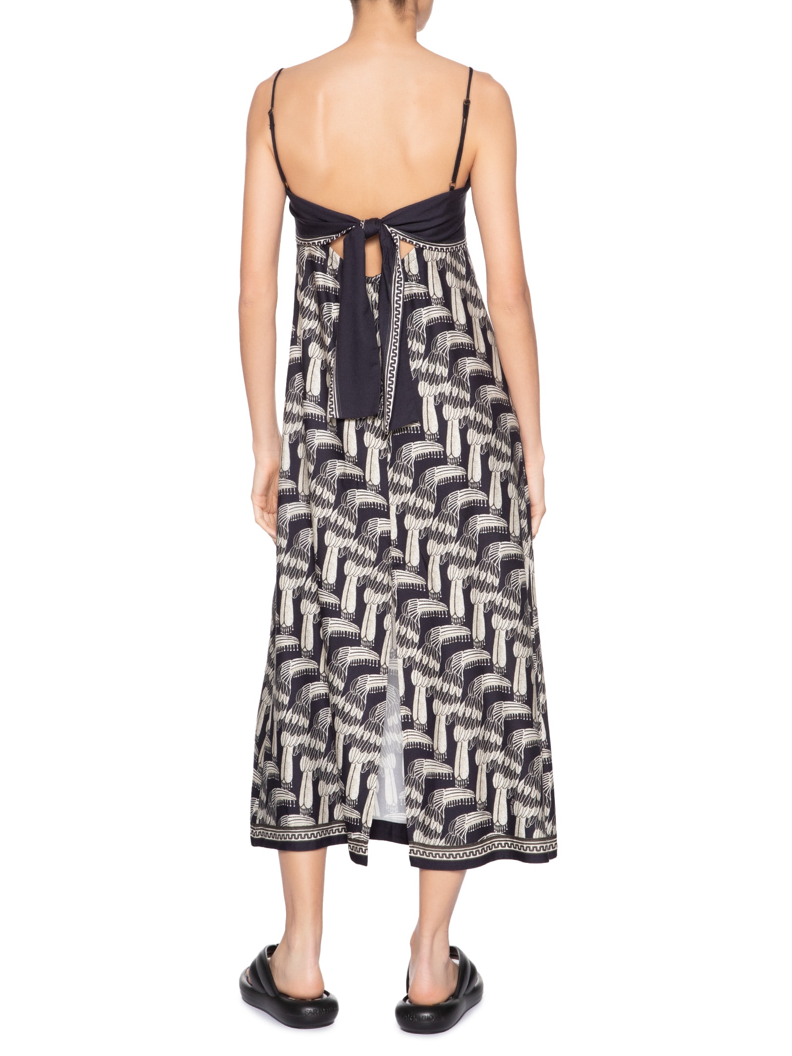 Vestido Midi Tucanário Preto Farm