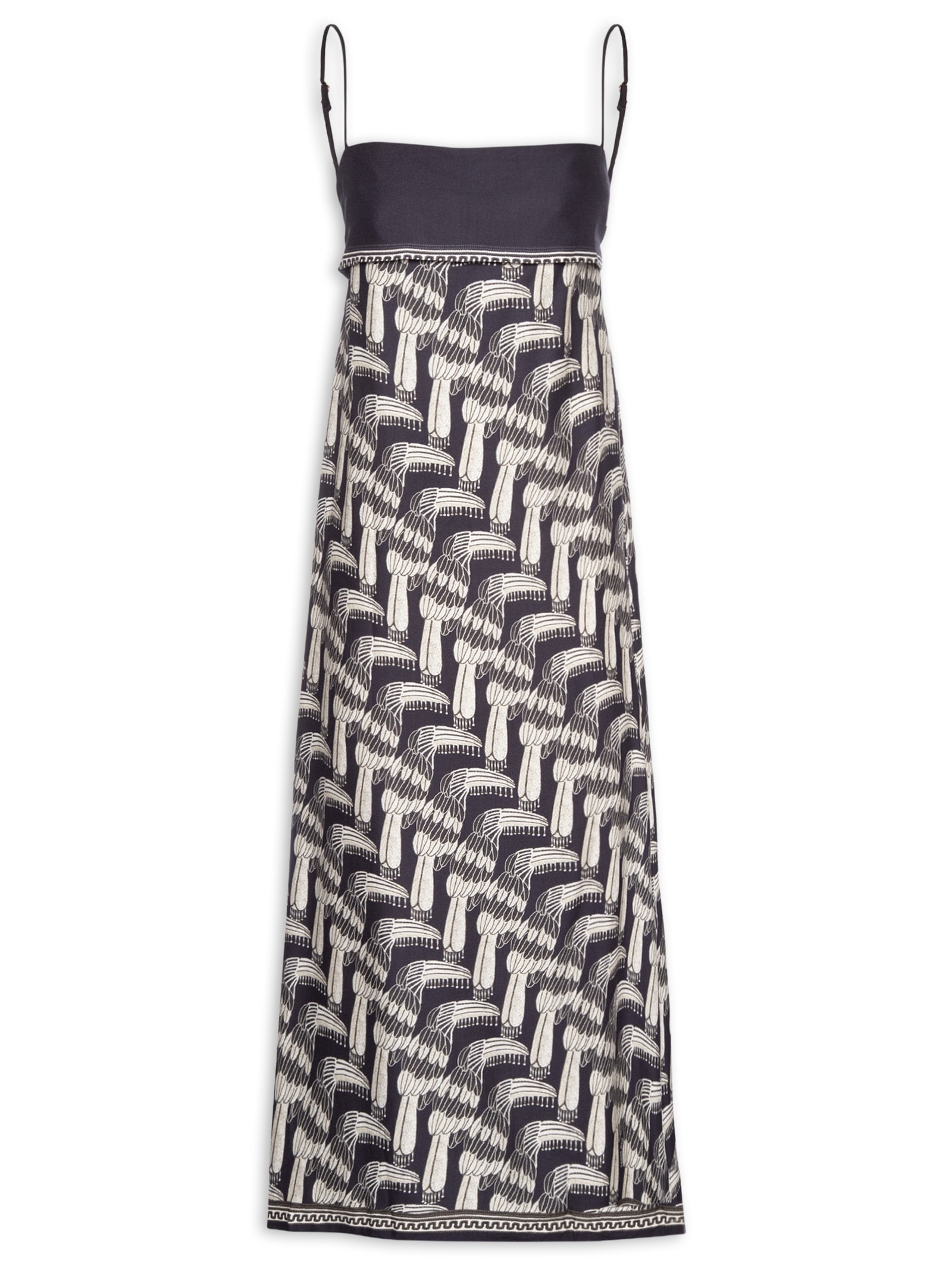 Vestido Midi Tucanário Preto Farm