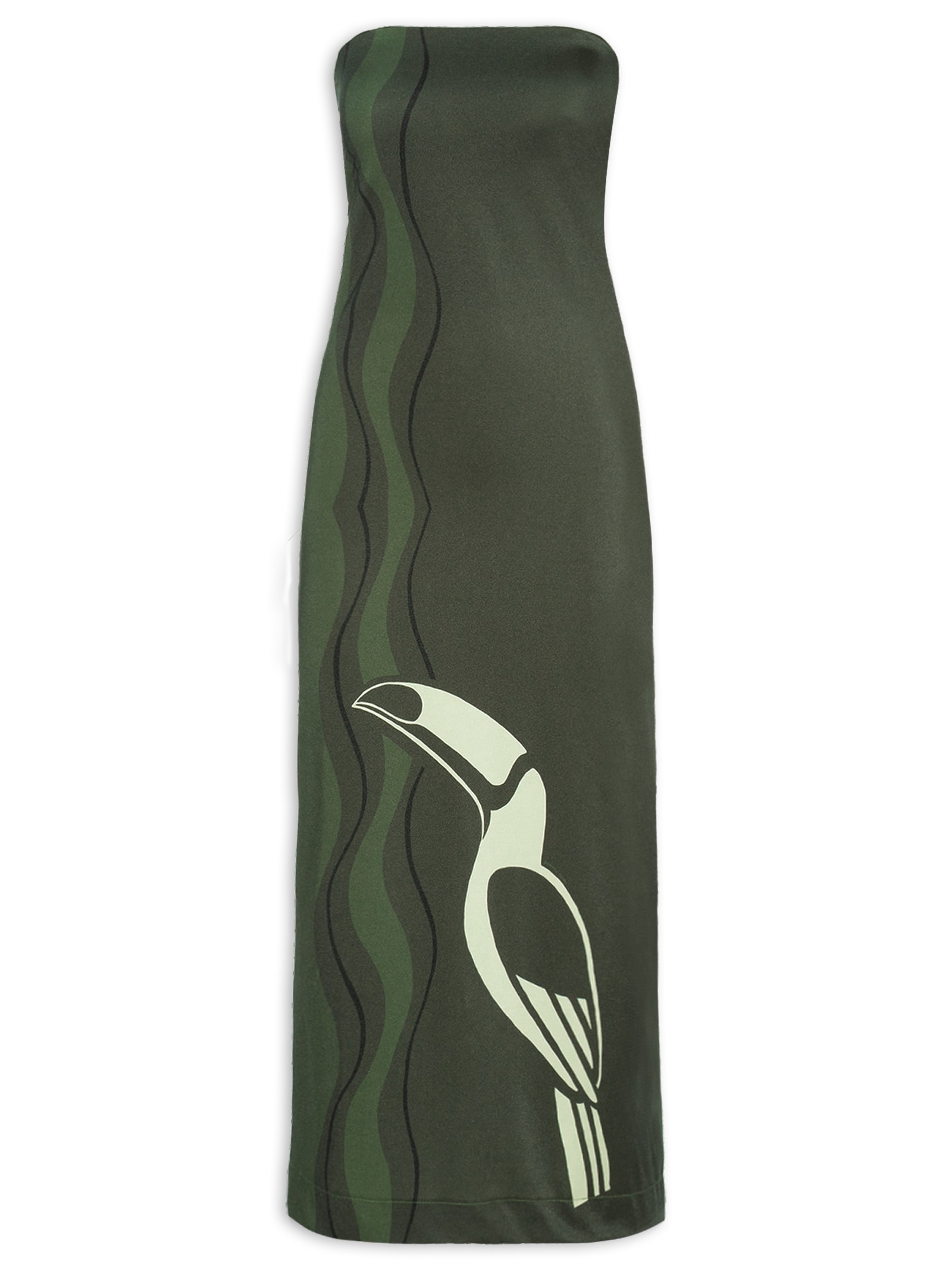 Vestido Midi Tucano Gráfico Verde Farm