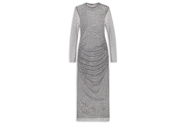 Vestido Midi Tule Geo - Preto