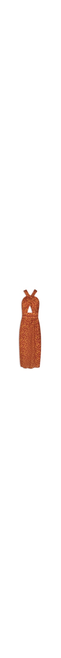 Vestido Midi Una Detalhe - Laranja