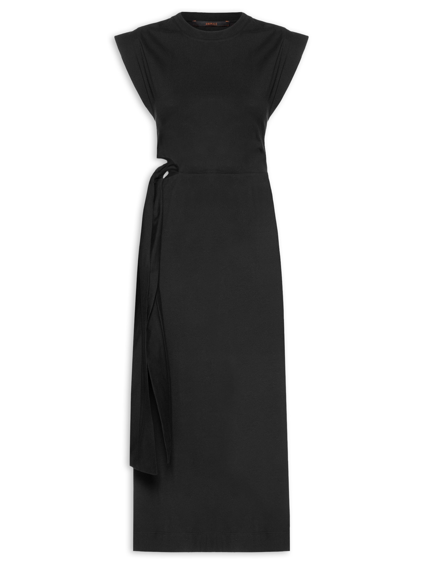 Vestido Midi Vazado Preto Animale