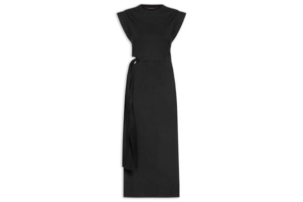 Vestido Midi Vazado - Preto