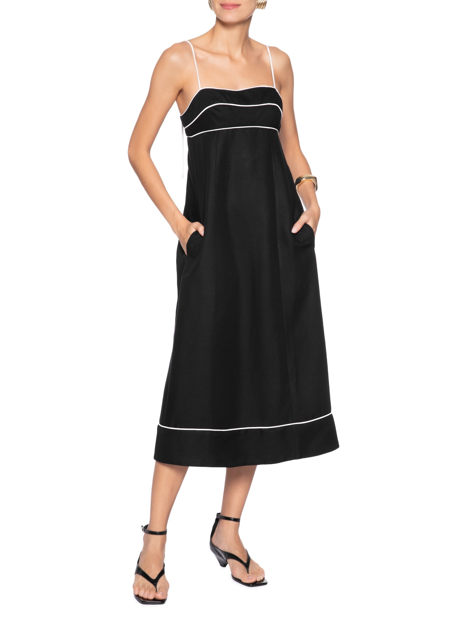 Vestido Midi Vivos Pb Preto Animale