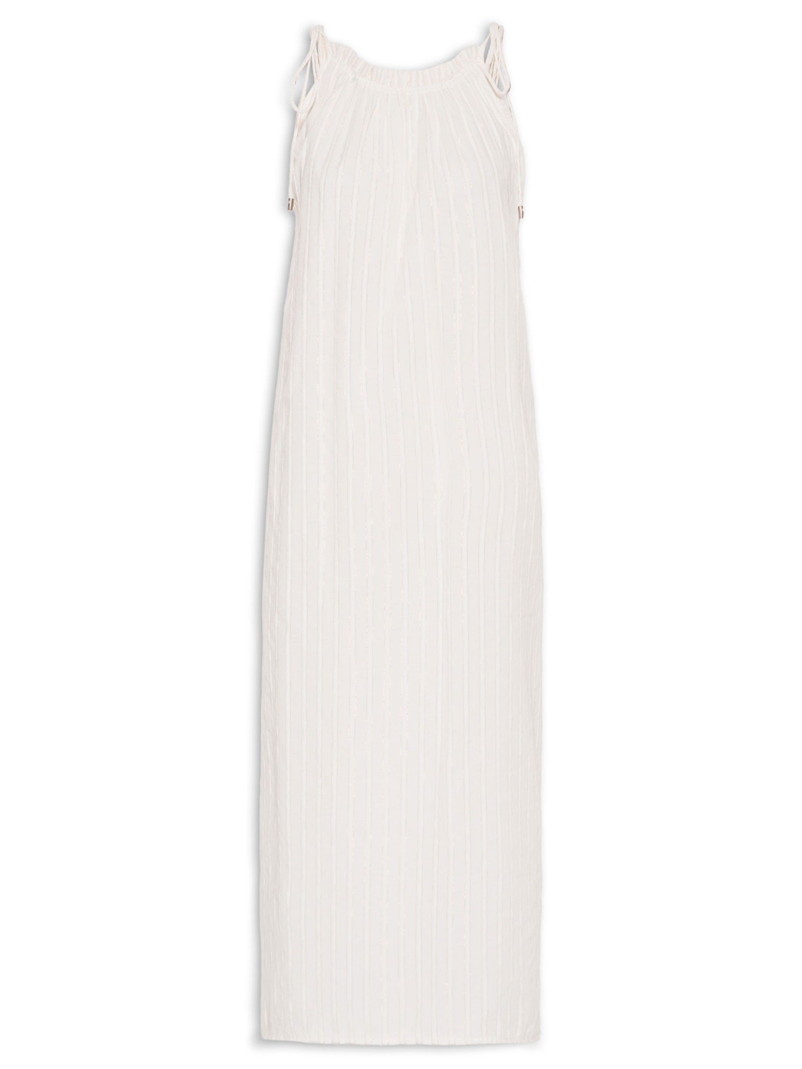 Vestido Midi Voil Com Luréx Branco Animale Jeans