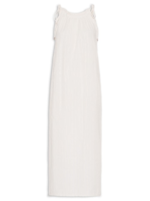 Vestido Midi Voil Com Luréx – Branco