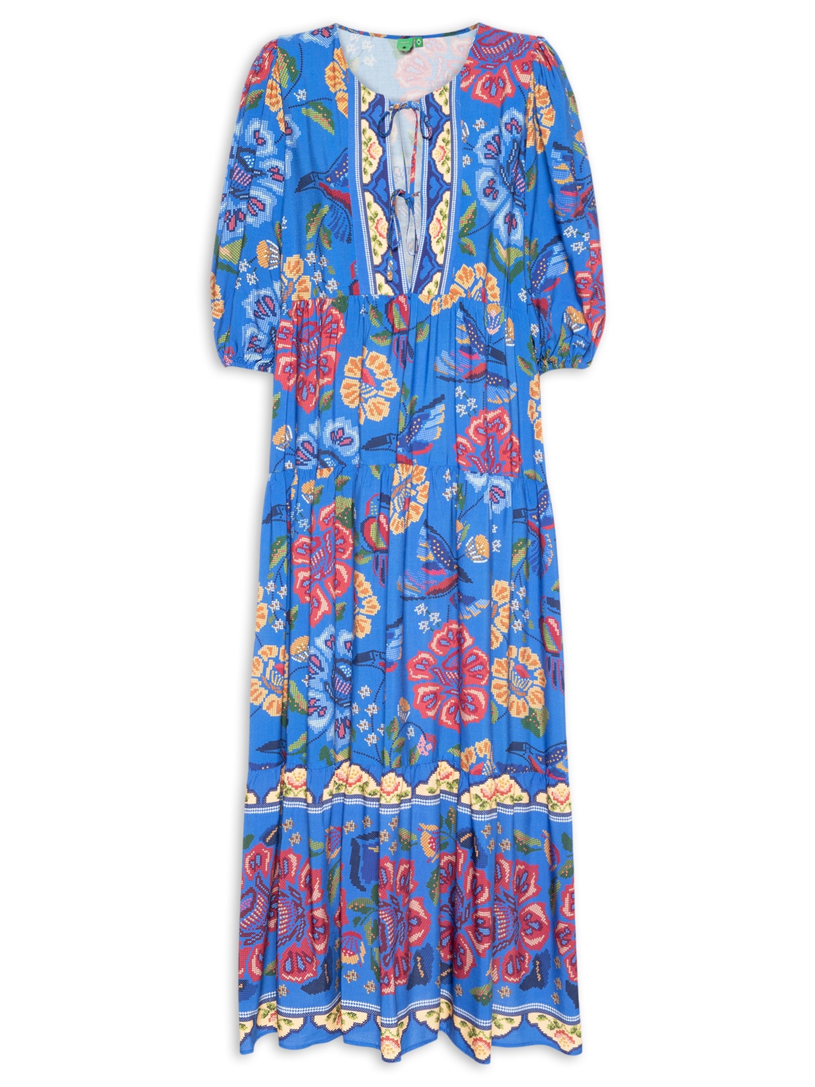 Vestido Midi Voo De Tucano Azul Farm