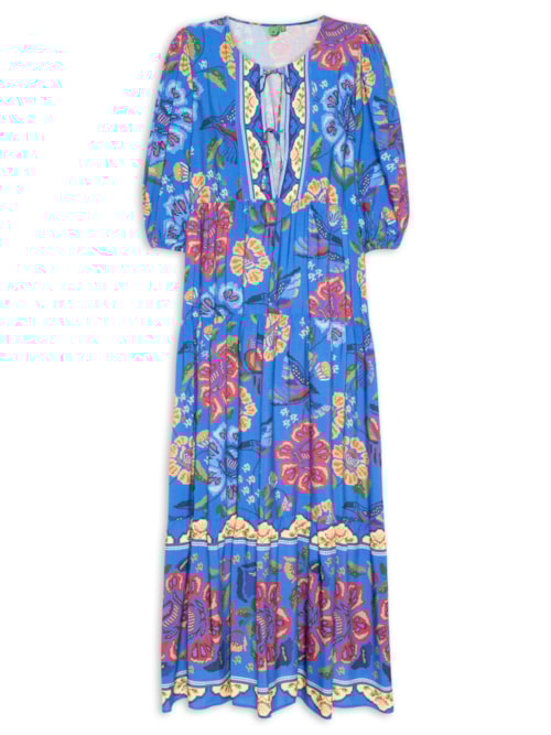 Vestido Midi Voo De Tucano – Azul