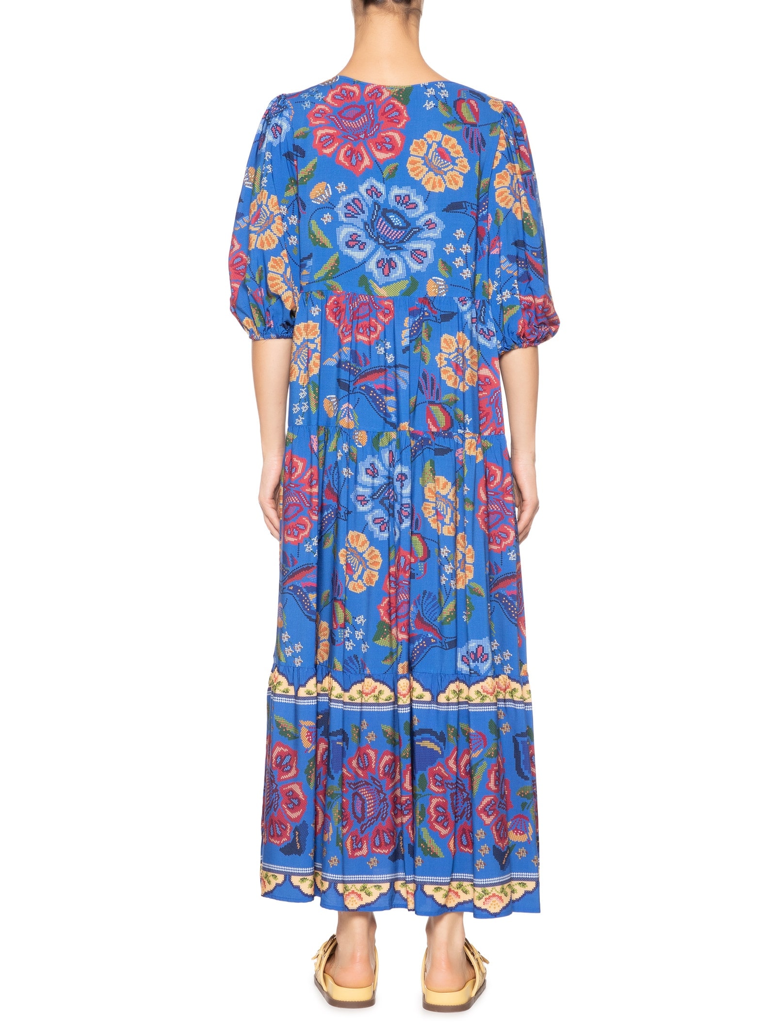 Vestido Midi Voo De Tucano Azul Farm