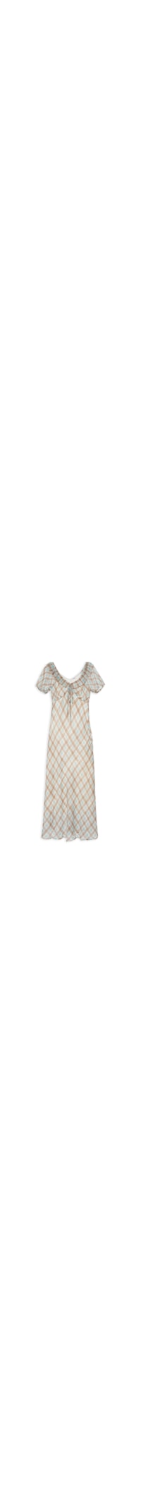 Vestido Midi Xadrez Com Amarração - Azul
