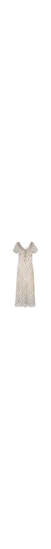 Vestido Midi Xadrez Com Amarração - Azul