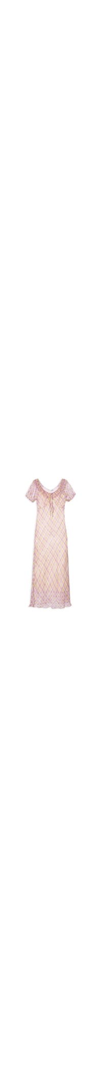 Vestido Midi Xadrez Com Amarração - Rosa