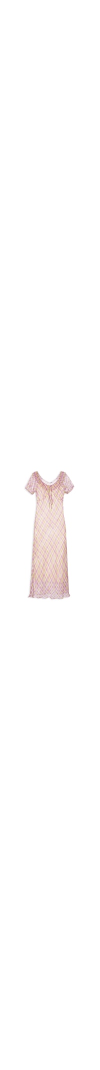Vestido Midi Xadrez Com Amarração - Rosa