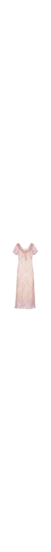 Vestido Midi Xadrez Com Amarração - Rosa