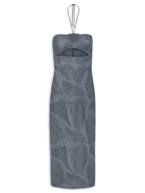 Vestido Midi Yara Detalhe – Azul