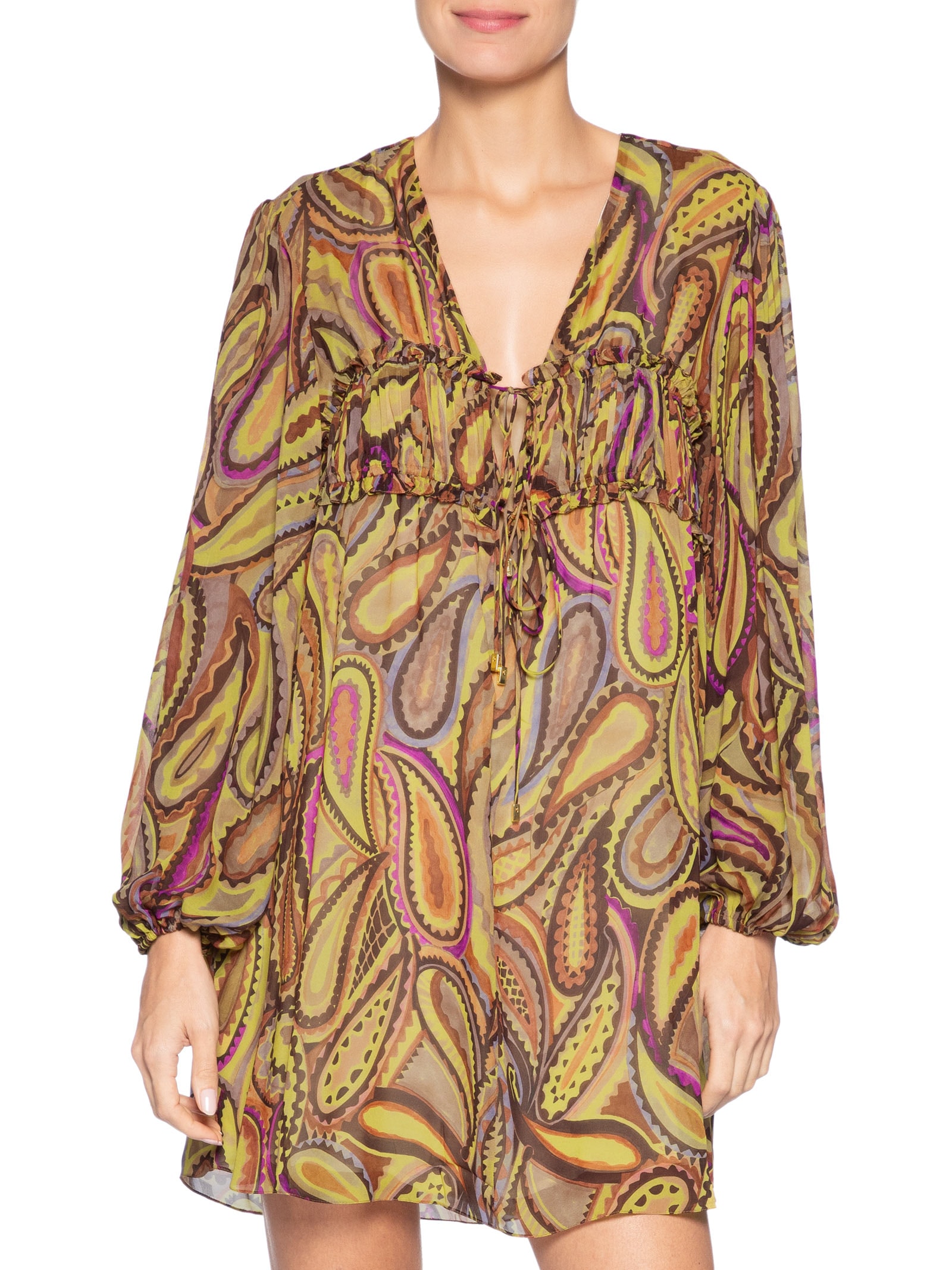 Vestido Mini Boho Anna – Verde Animale