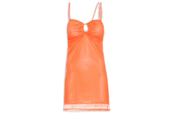 Vestido Mini De Alças - Laranja