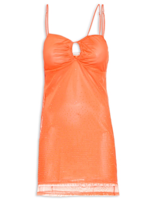 Vestido Mini De Alças - Laranja