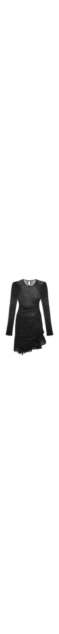 Vestido Mini Jersey Babados - Preto