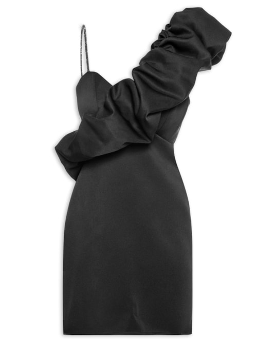 Vestido Mini Ombro Único - Preto