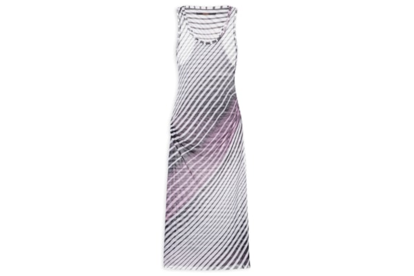 Vestido Mix Listras Tule - Preto