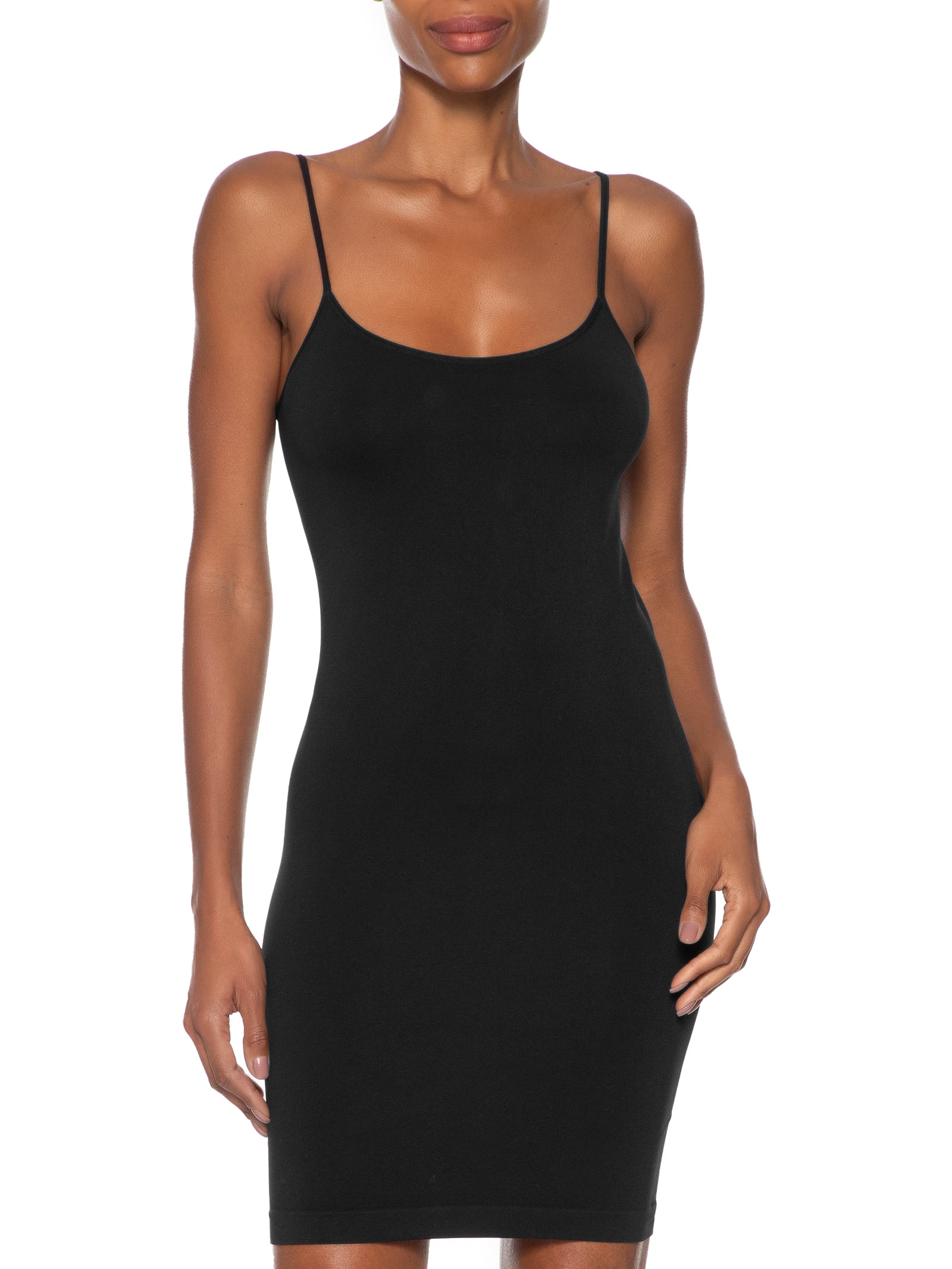 Vestido Modelador Combinação Em Microfibra Light Preto Hope