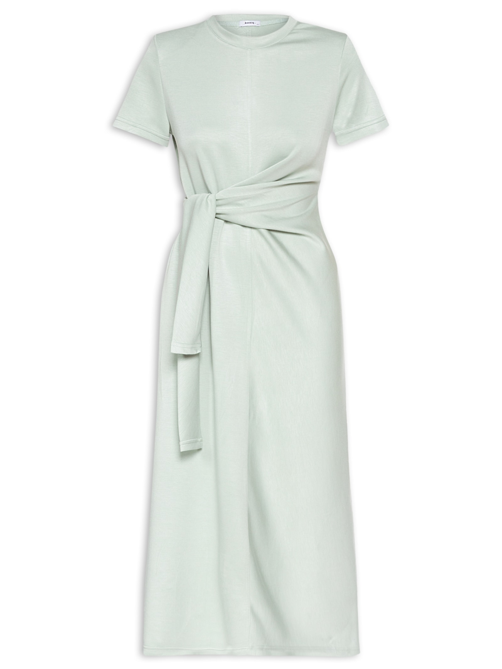 Vestido Moletinho Com Amarração Verde Basiq