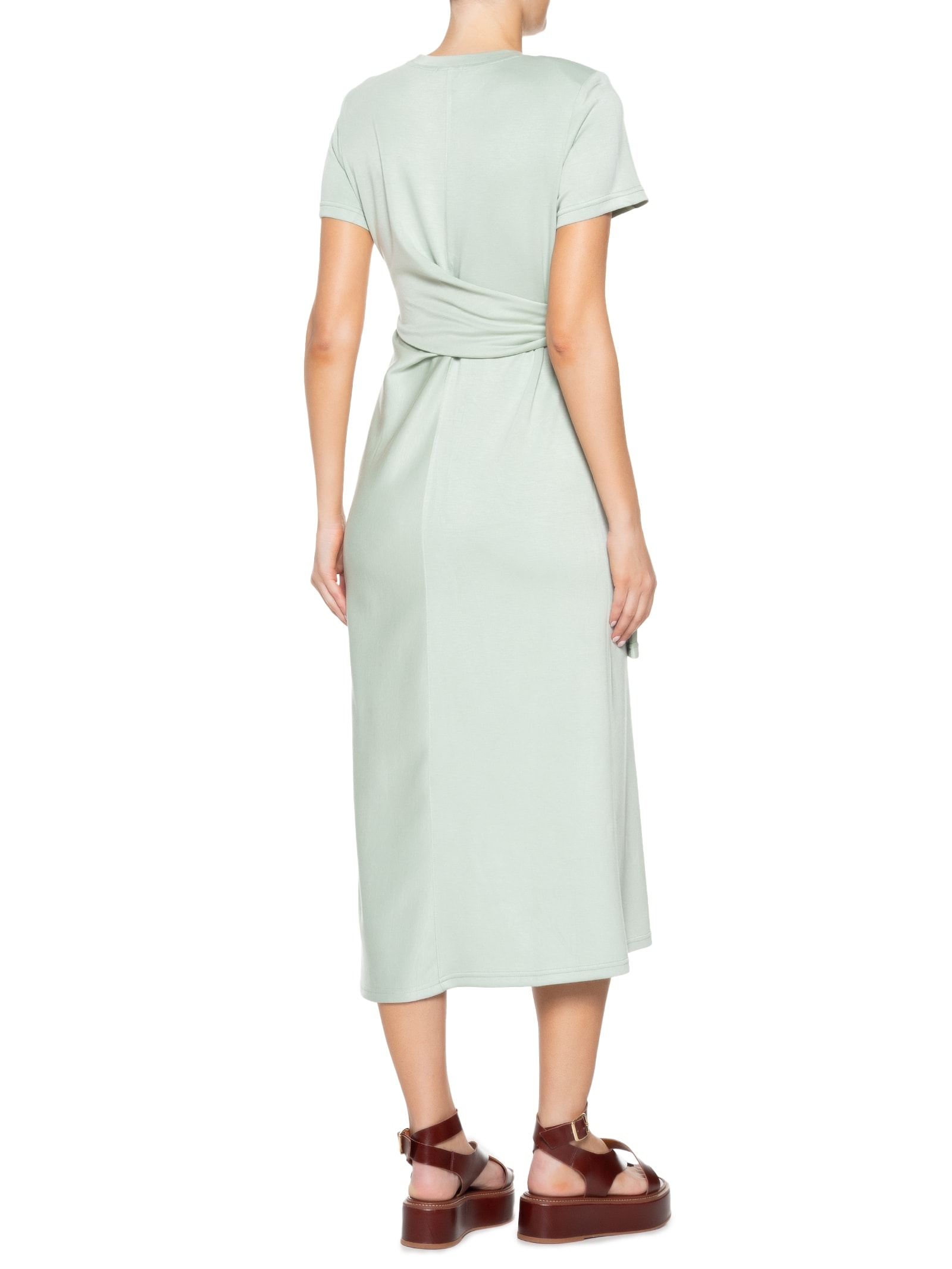 Vestido Moletinho Com Amarração Verde Basiq