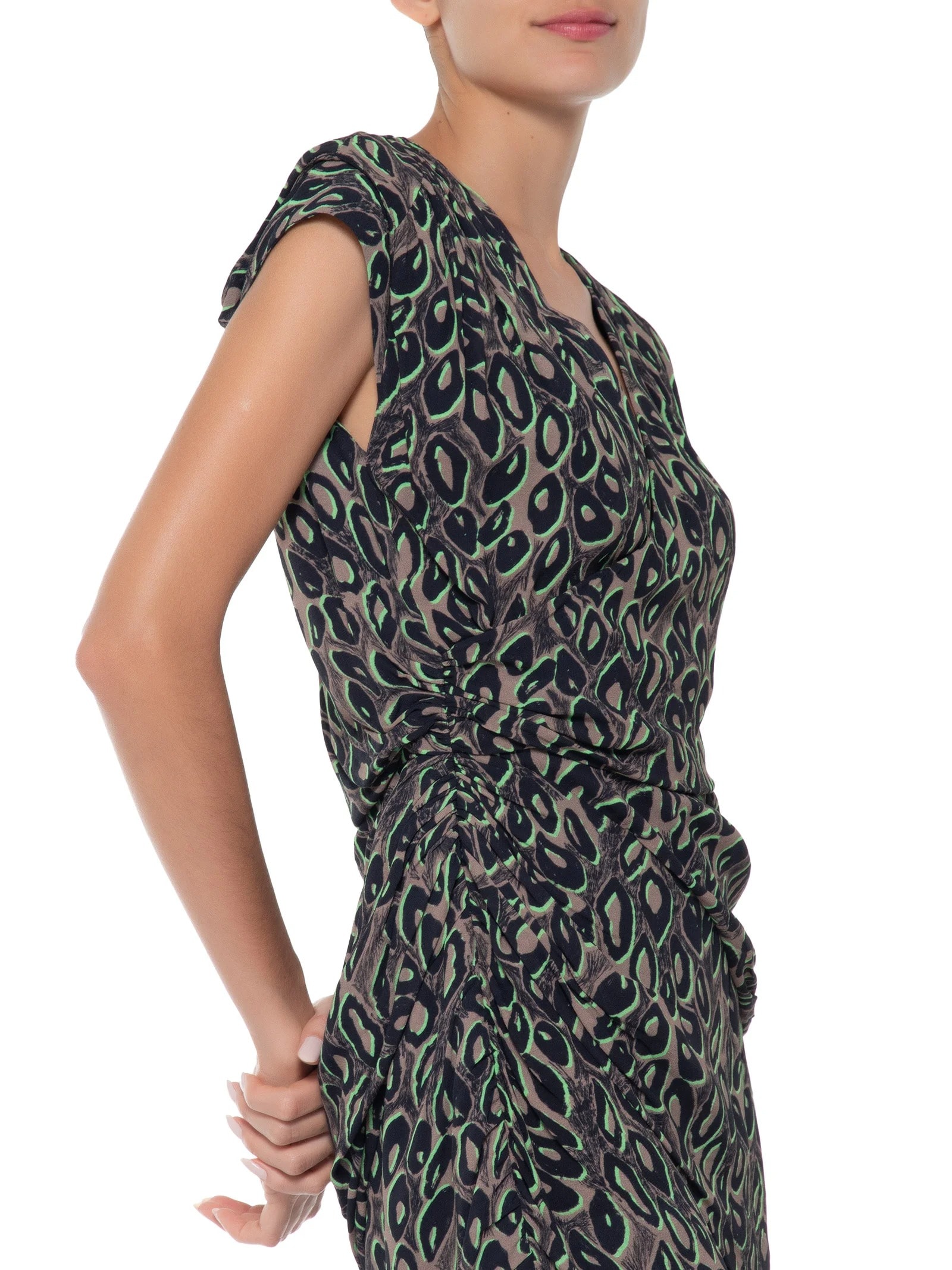 Vestido Moulage Onça Rupestre Preto Animale