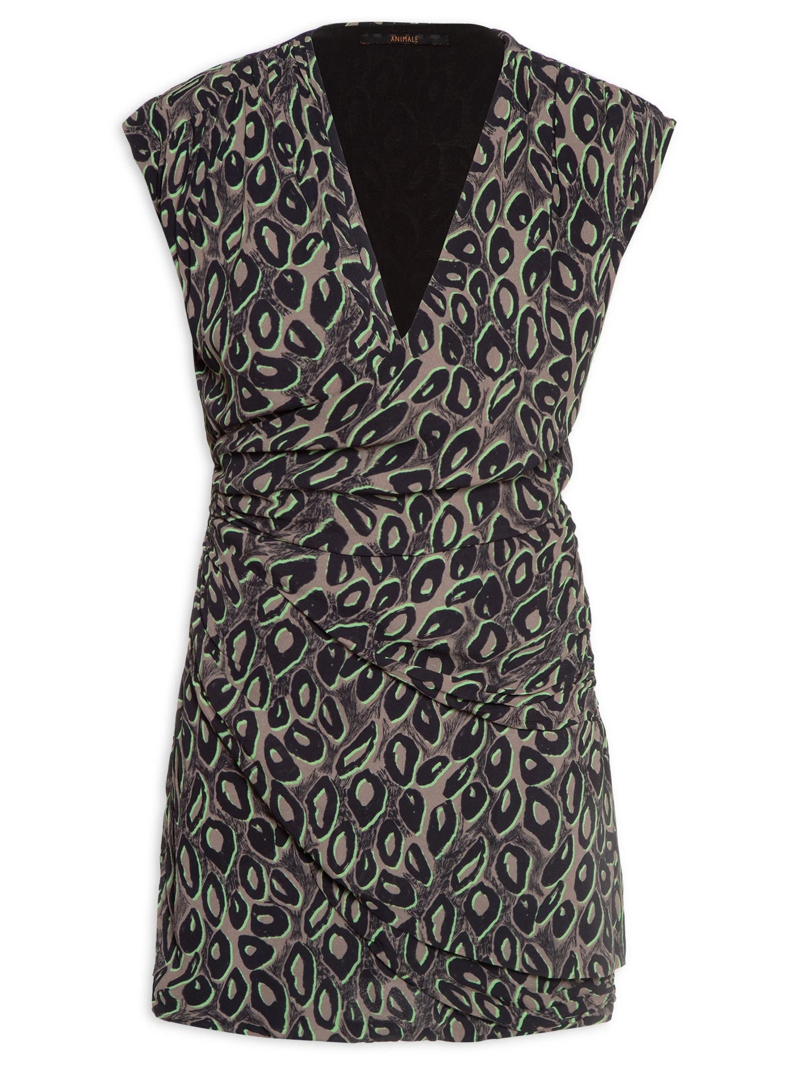 Vestido Moulage Onça Rupestre Preto Animale