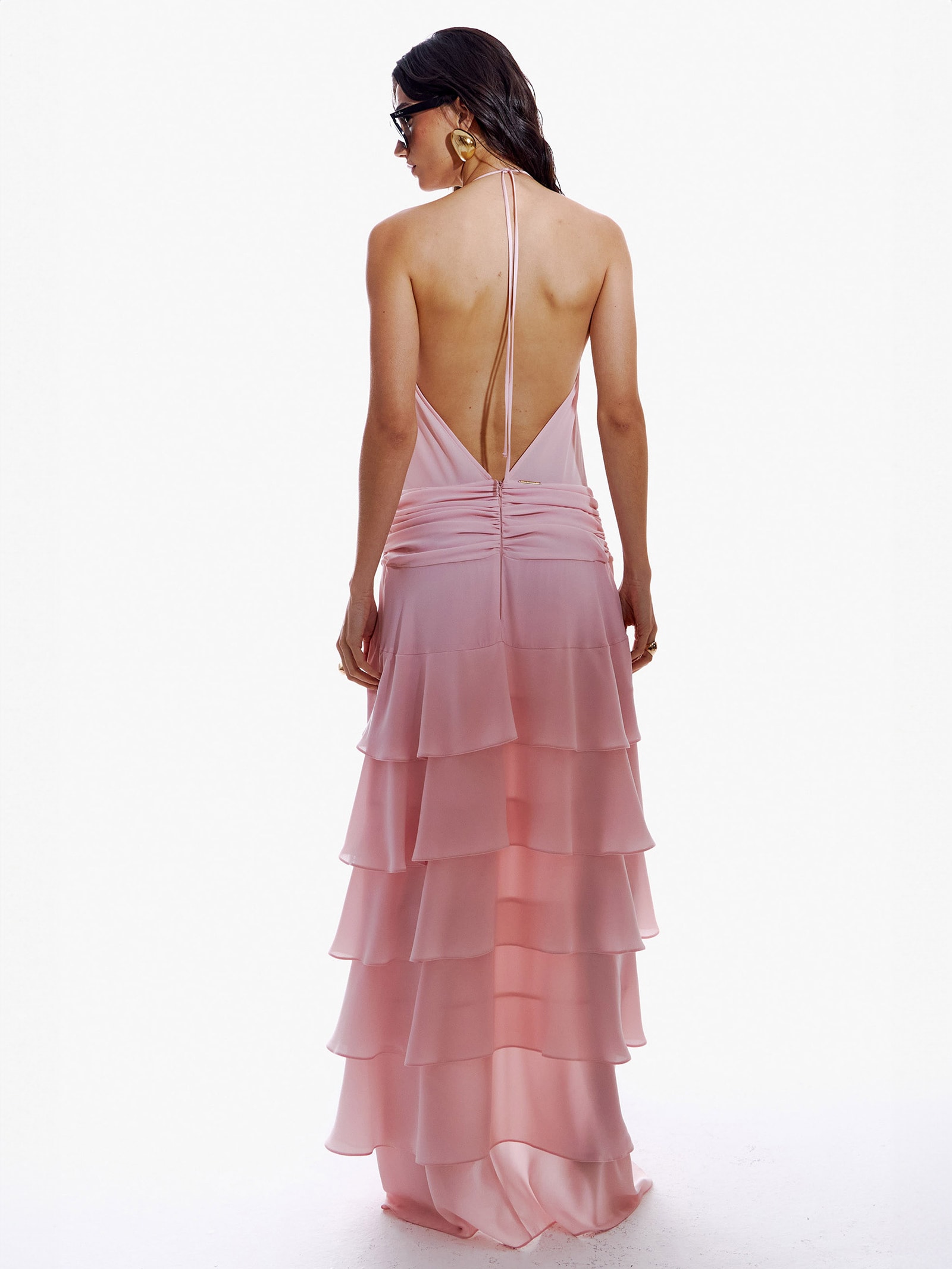 Vestido Mullet Com Babados Rosa My Favorite