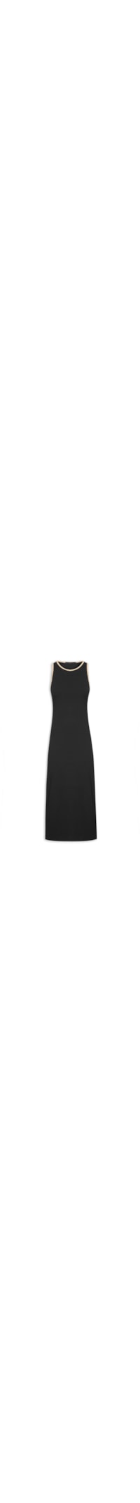Vestido Nadador Bicolor Com Costas Vazadas - Preto