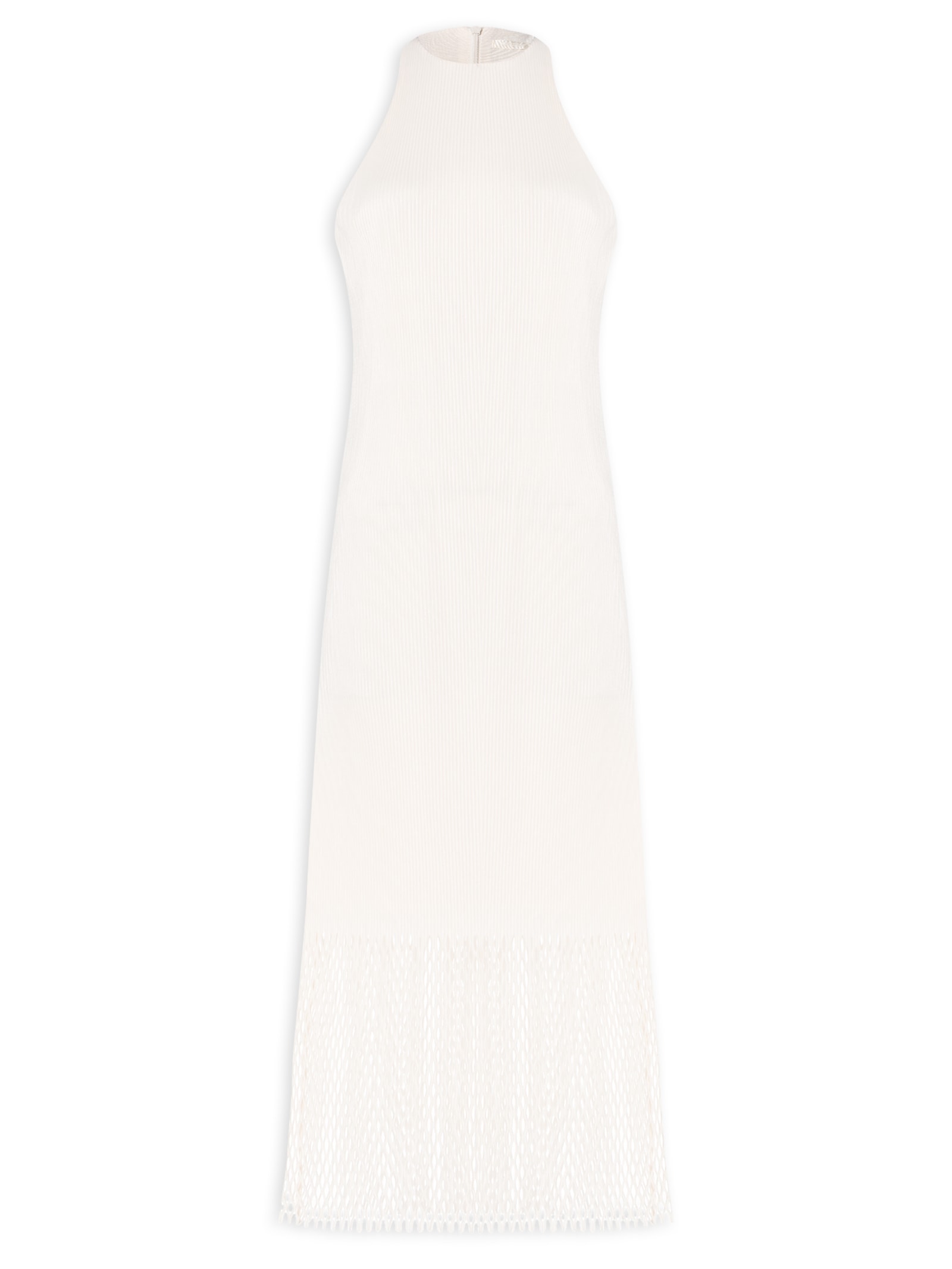 Vestido Nadador Plisse Bege Osklen