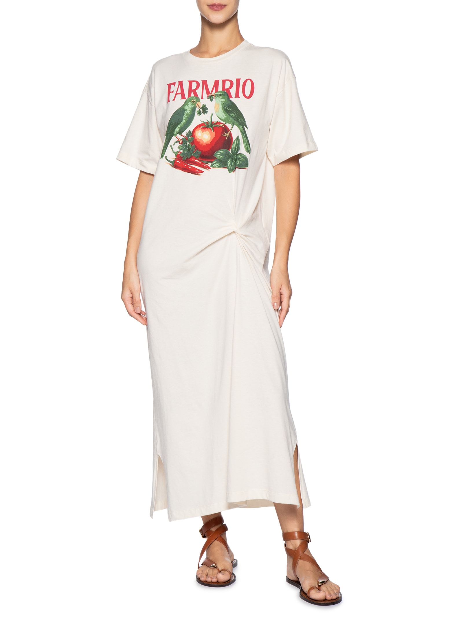 Vestido Nó Pássaros Tomate – Off White Farm