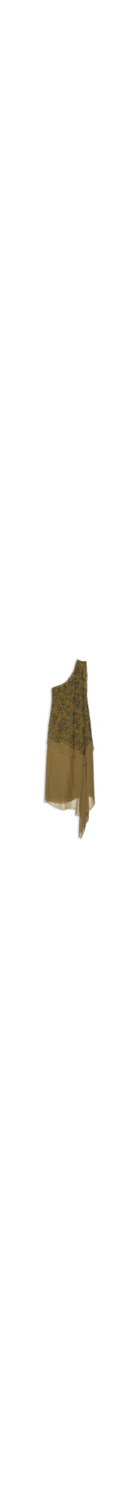 Vestido Ombro Paetê Azeitona - Marrom