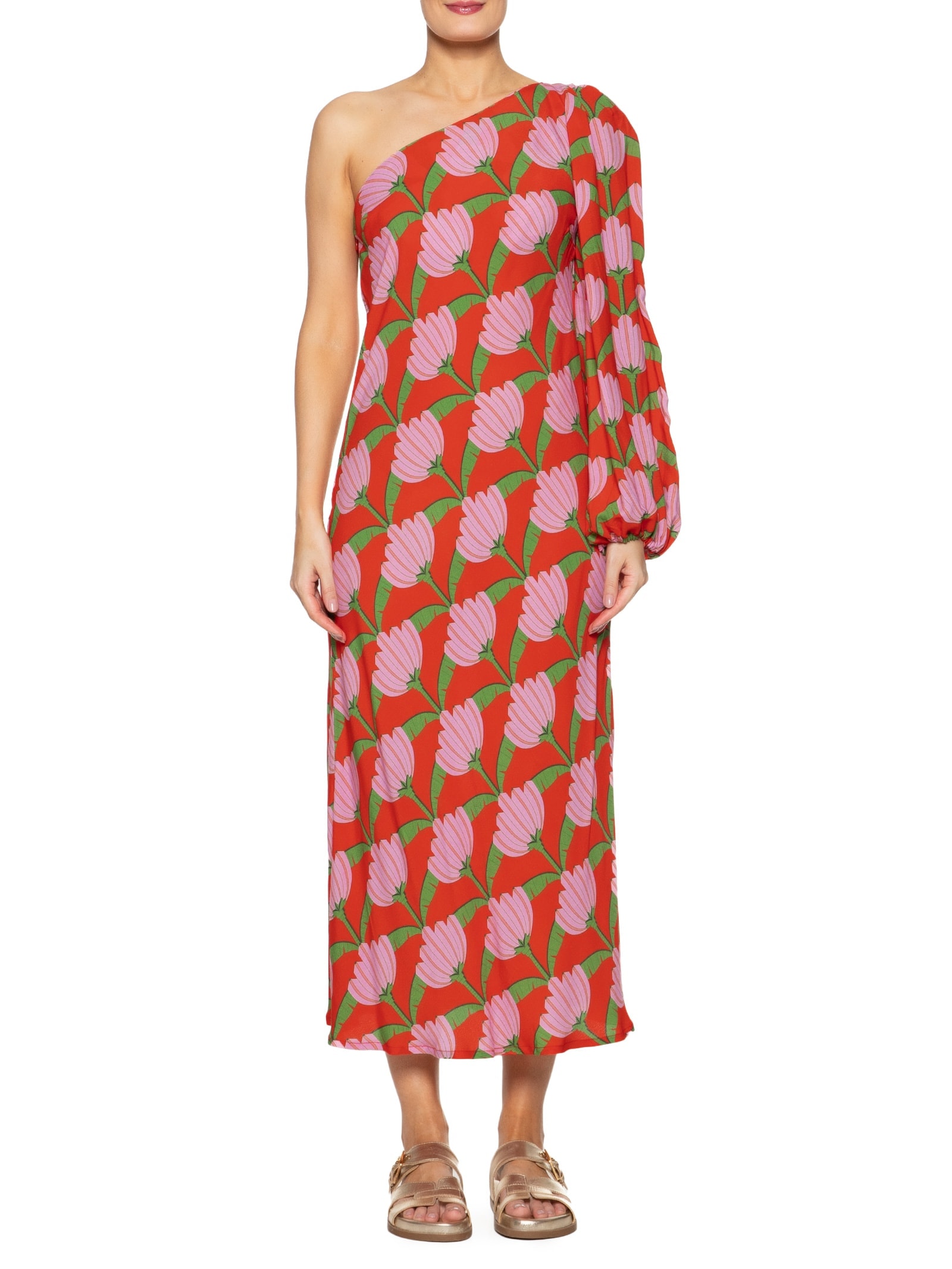 Vestido Ombro Só Banana Deco Vermelho Farm