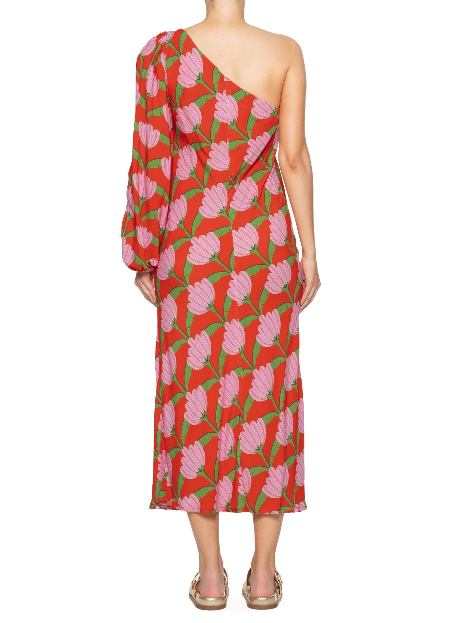 Vestido Ombro Só Banana Deco Vermelho Farm