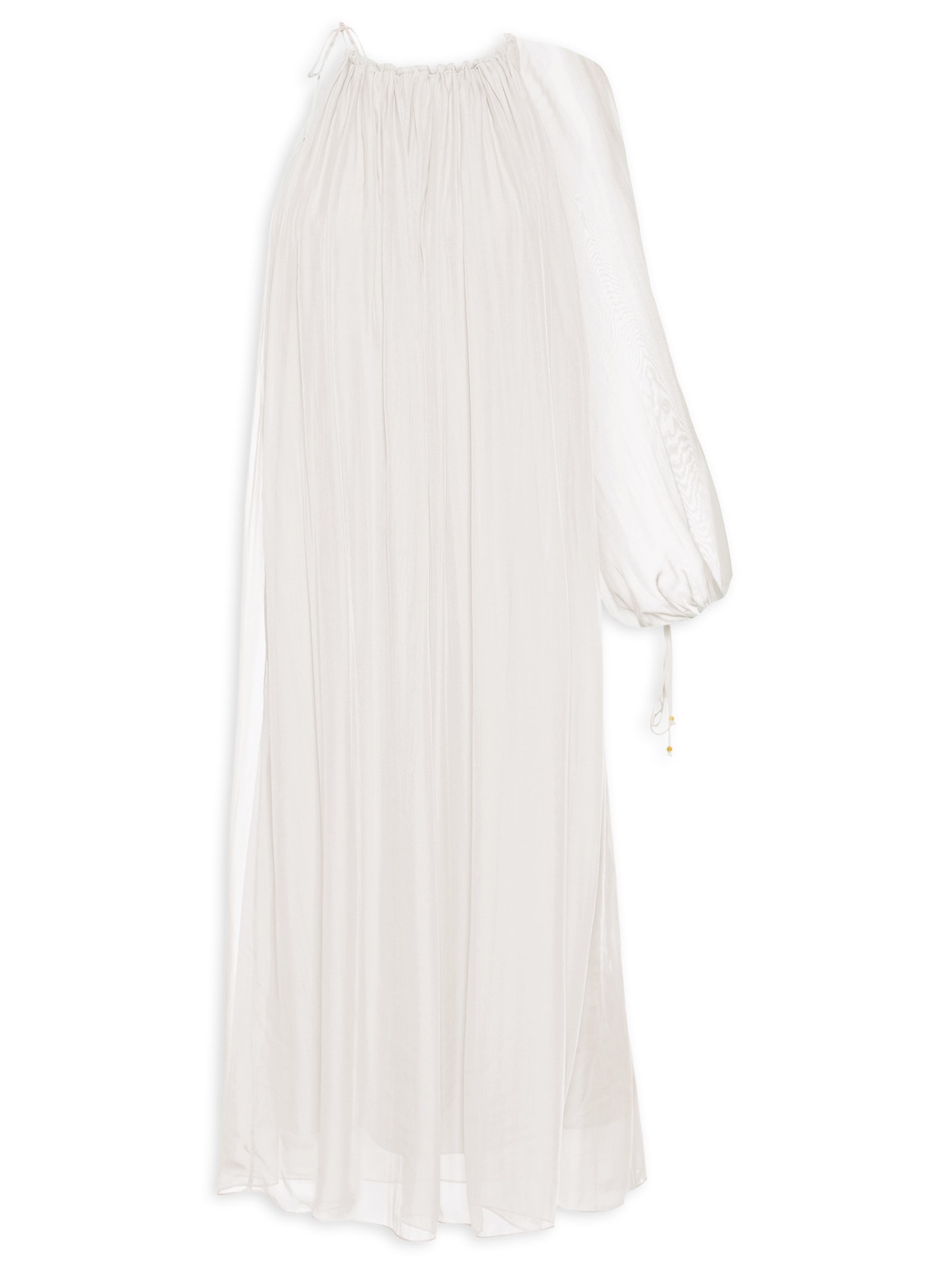 Vestido Ombro Só Com Manga Bufante Off White '2Essential