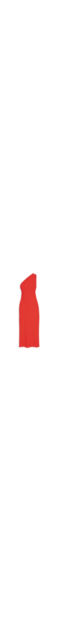 Vestido Ombro Só Decote Rib - Vermelho